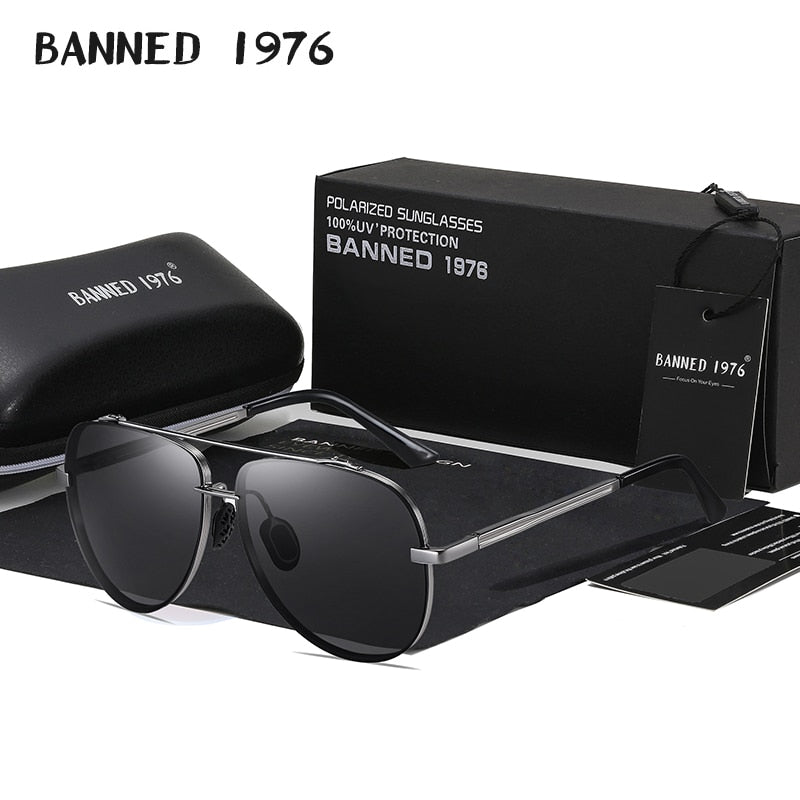 HD Polarized Big Men's Shades Metal frame Aviation Male Sunglasses Des –  Cinily