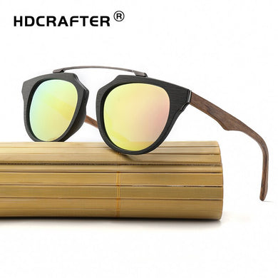 HDCRAFTER 2023 Vintage Wooden Sunglasses Polarized Classic Mens Wood Sun Glasses with Bamboo Box