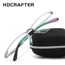 Carica l&#39;immagine nel visualizzatore di Gallery, HDCRAFTER Men&#39;s Prescription Eyeglasses Frames Metal Optical Glasses Frame Brand Designer Clear Reading Glasses For Men Women