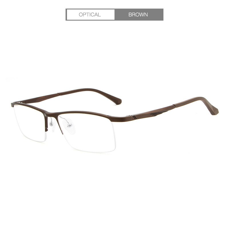 HDCRAFTER Men's Prescription Eyeglasses Frames Metal Optical Glasses Frame Brand Designer Clear Reading Glasses For Men Women
