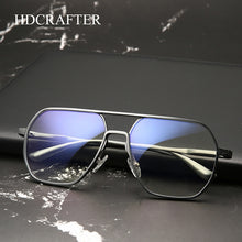 Carica l&#39;immagine nel visualizzatore di Gallery, HDCRAFTER Metal Oversized Computer Eye Glasses Anti-Blue Rays Pochromic Lenses Eyeglasses Frame For Women Men Oculos de grau