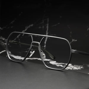 HDCRAFTER Metal Oversized Computer Eye Glasses Anti-Blue Rays Pochromic Lenses Eyeglasses Frame For Women Men Oculos de grau