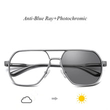 Carica l&#39;immagine nel visualizzatore di Gallery, HDCRAFTER Metal Oversized Computer Eye Glasses Anti-Blue Rays Pochromic Lenses Eyeglasses Frame For Women Men Oculos de grau