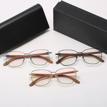 Load image into Gallery viewer, HDCRAFTER Polygon Wood Glasses Frame Mens Prescription Eye Glasses for Man Blue Light Blocking Eyeglasses Myopia Optical Frames