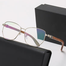 Load image into Gallery viewer, HDCRAFTER Polygon Wood Glasses Frame Mens Prescription Eye Glasses for Man Blue Light Blocking Eyeglasses Myopia Optical Frames