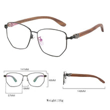 Load image into Gallery viewer, HDCRAFTER Polygon Wood Glasses Frame Mens Prescription Eye Glasses for Man Blue Light Blocking Eyeglasses Myopia Optical Frames