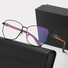 Load image into Gallery viewer, HDCRAFTER Polygon Wood Glasses Frame Mens Prescription Eye Glasses for Man Blue Light Blocking Eyeglasses Myopia Optical Frames