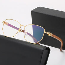 Load image into Gallery viewer, HDCRAFTER Polygon Wood Glasses Frame Mens Prescription Eye Glasses for Man Blue Light Blocking Eyeglasses Myopia Optical Frames