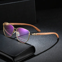 Load image into Gallery viewer, HDCRAFTER Polygon Wood Glasses Frame Mens Prescription Eye Glasses for Man Blue Light Blocking Eyeglasses Myopia Optical Frames