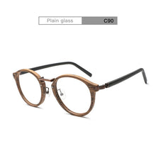 Load image into Gallery viewer, HDCRAFTER Prescription Eyeglasses Frames For Men and Women Retro Round Wood Grain Optical Glasses Frame with Clear Lens