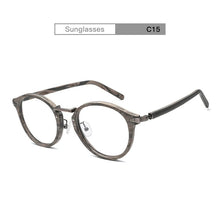 Load image into Gallery viewer, HDCRAFTER Prescription Eyeglasses Frames For Men and Women Retro Round Wood Grain Optical Glasses Frame with Clear Lens