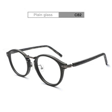 Load image into Gallery viewer, HDCRAFTER Prescription Eyeglasses Frames For Men and Women Retro Round Wood Grain Optical Glasses Frame with Clear Lens
