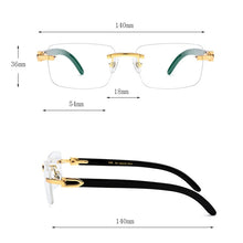 Load image into Gallery viewer, Rimless Glasses Natural Horns Temple Rimless Glasses Frames for Men Women Prescription Myopia Optical Brand Designer