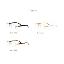 Load image into Gallery viewer, Rimless Glasses Natural Horns Temple Rimless Glasses Frames for Men Women Prescription Myopia Optical Brand Designer