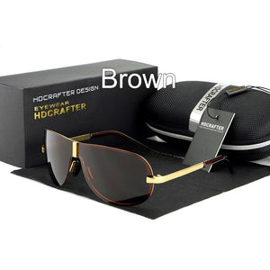 HDCRAFTER Occhiali da sole polarizzati senza montatura da uomo Occhiali da sole da guida neri freddi 100% UV400 Oculos de sol masculino Eyewear 
