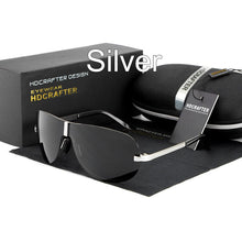Carica l&#39;immagine nel visualizzatore di Gallery, HDCRAFTER Occhiali da sole polarizzati senza montatura da uomo Occhiali da sole da guida neri freddi 100% UV400 Oculos de sol masculino Eyewear 