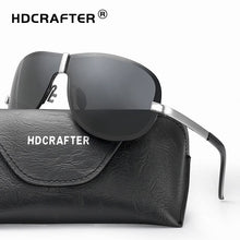 Carica l&#39;immagine nel visualizzatore di Gallery, HDCRAFTER Occhiali da sole polarizzati senza montatura da uomo Occhiali da sole da guida neri freddi 100% UV400 Oculos de sol masculino Eyewear 