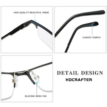Load image into Gallery viewer, HDCRAFTER TR90 Glasses Frame Men Ultralight Korean Myopia Prescription Eyeglasses 2023 Metal Half Frame Optical Frames Eyewear