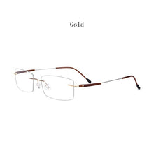 Carica l&#39;immagine nel visualizzatore di Gallery, HDCRAFTER Titanium Rimless Glasses Frame Male Square Ultralight Women Frameless Prescription Myopia Optical Frames Eyewear 3125