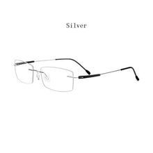 Carica l&#39;immagine nel visualizzatore di Gallery, HDCRAFTER Titanium Rimless Glasses Frame Male Square Ultralight Women Frameless Prescription Myopia Optical Frames Eyewear 3125