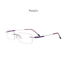 Carica l&#39;immagine nel visualizzatore di Gallery, HDCRAFTER Titanium Rimless Glasses Frame Male Square Ultralight Women Frameless Prescription Myopia Optical Frames Eyewear 3125