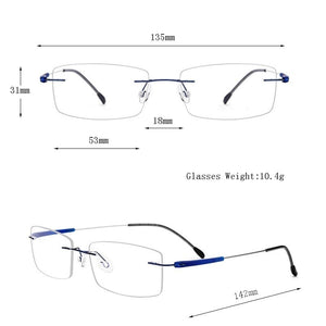 HDCRAFTER Titanium Rimless Glasses Frame Male Square Ultralight Women Frameless Prescription Myopia Optical Frames Eyewear 3125