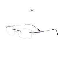 Carica l&#39;immagine nel visualizzatore di Gallery, HDCRAFTER Titanium Rimless Glasses Frame Male Square Ultralight Women Frameless Prescription Myopia Optical Frames Eyewear 3125