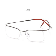 Load image into Gallery viewer, HDCRAFTER Ultralight 3.7g Pure Titanium Eyeglasses Frames Elasticity Optical Prescription Glasses Frame Rimless Spectacles
