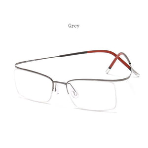 HDCRAFTER Ultralight 3.7g Pure Titanium Eyeglasses Frames Elasticity Optical Prescription Glasses Frame Rimless Spectacles