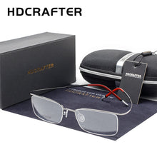 Load image into Gallery viewer, HDCRAFTER Ultralight 3.7g Pure Titanium Eyeglasses Frames Elasticity Optical Prescription Glasses Frame Rimless Spectacles