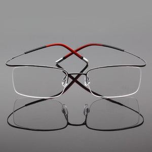 HDCRAFTER Ultralight 3.7g Pure Titanium Eyeglasses Frames Elasticity Optical Prescription Glasses Frame Rimless Spectacles