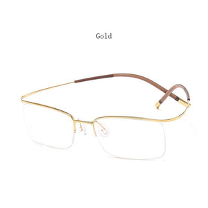 HDCRAFTER Ultralight 3.7g Pure Titanium Eyeglasses Frames Elasticity Optical Prescription Glasses Frame Rimless Spectacles