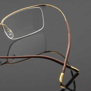 HDCRAFTER Ultralight 3.7g Pure Titanium Eyeglasses Frames Elasticity Optical Prescription Glasses Frame Rimless Spectacles