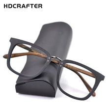Load image into Gallery viewer, HDCRAFTER Wood Glasses Frames Men Square Myopia Prescription Eyeglasses Frame 2023 Male Wood Full Optical Frame Eyewear