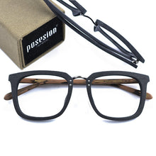 Load image into Gallery viewer, HDCRAFTER Wood Glasses Frames Men Square Myopia Prescription Eyeglasses Frame 2023 Male Wood Full Optical Frame Eyewear