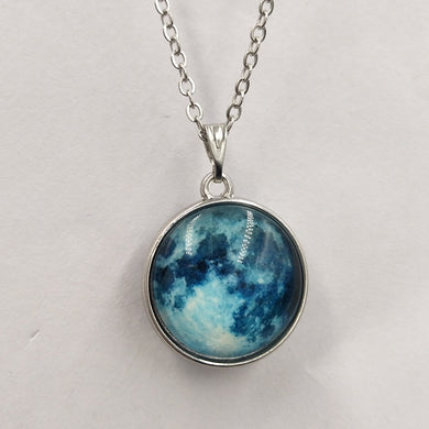 HE1 Moonlight pattern round shape 25mm size 925 silver pendant send with a small box for women necklace