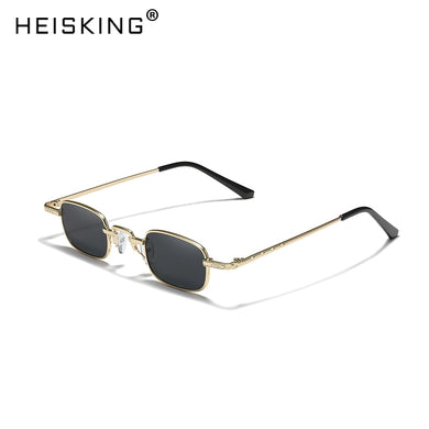HEISKING Retro Small Square Metal Steampunk Sunglasses Women Men Glasses Vintage Female  Alloy Frame Eyewear