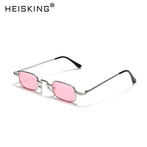 HEISKING Retro Small Square Metal Steampunk Sunglasses Women Men Glasses Vintage Female  Alloy Frame Eyewear