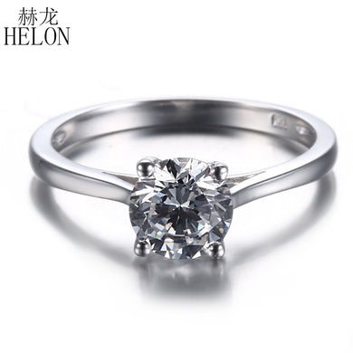 1ct Moissanite Ring Solid 14k (AU585) White Gold Lab Grown Moissanite Diamond Wedding Ring For Women Trendy Fine Jewelry