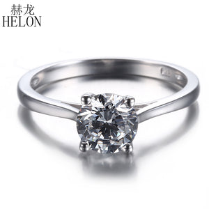 1ct Moissanite Ring Solid 14k (AU585) White Gold Lab Grown Moissanite Diamond Wedding Ring For Women Trendy Fine Jewelry