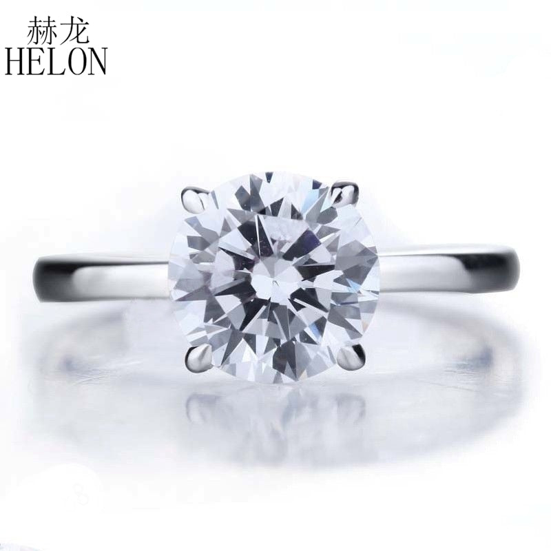 2 carat Round Cut Moissanite Diamond Solitaire Engagement Ring For Women 14k White Gold Moissanite Ring Jewelry Trend Gift