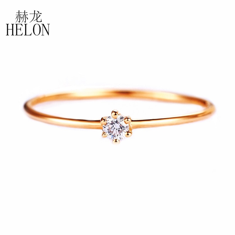 Certified 0.06ct SI/H Natural Diamond Rings For Women Solid 18K Au750 Rose Gold Engagement Wedding Trendy Elegant Jewelry