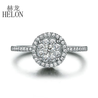 Loving! Solid 18K White Gold 6.5mm Diameter SI/H Full Cut Natural Diamonds Women's Engagement Wedding Party Gif Fine Ring