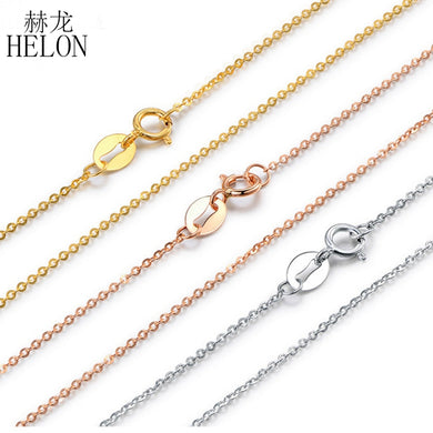 Pure 18K Solid Rose Gold Yellow Gold White Gold O Shape Women Trendy Jewelry Necklaces For Engagement Pendant 40cm Chain