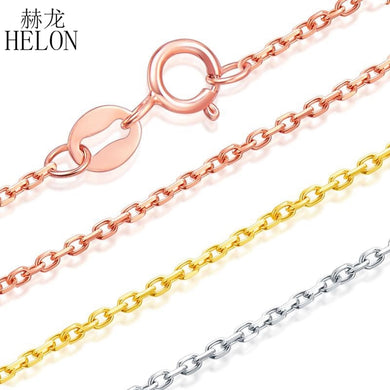 Pure 18k Rose Gold /Yellow Gold/ White Gold Necklaces Wedding Party Women Link Chain For Pendant Lady Female Gift Trendy