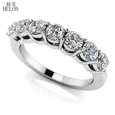 Solid 14K White Gold Moissanites Ring 0.7CT GH Color Engagement RingTest Positive Moissanites Band Diamond Wedding Jewelry