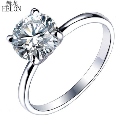 Solid 14KT White Gold Moissanite Ring 1.5CT Engagement Ring Test Positive Moissanites Diamond Wedding Jewelry For Women