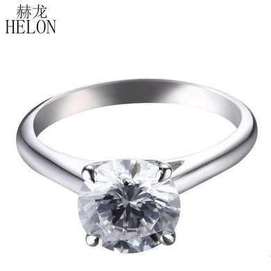 Solid 14k White Gold 2 carat Diameter 8mm GH Color moissanite Engagement Ring Lab Grown Diamond Moissanite Ring For Women