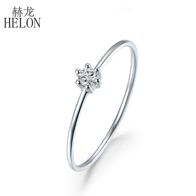 Solid 14k White Gold(AU585) 0.05ct SI/H Round 100% Diamond Engagement Trendy Fine Jewely Elegant Unique Women Gift Ring