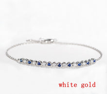 Carica l'immagine nel visualizzatore di Gallery, Bracciale in oro giallo massiccio 18 carati 750 rotondo SI / H 0,35 ct Bracciale con zaffiro e diamanti naturali genuini al 100% per le donne Gioielleria raffinata alla moda 